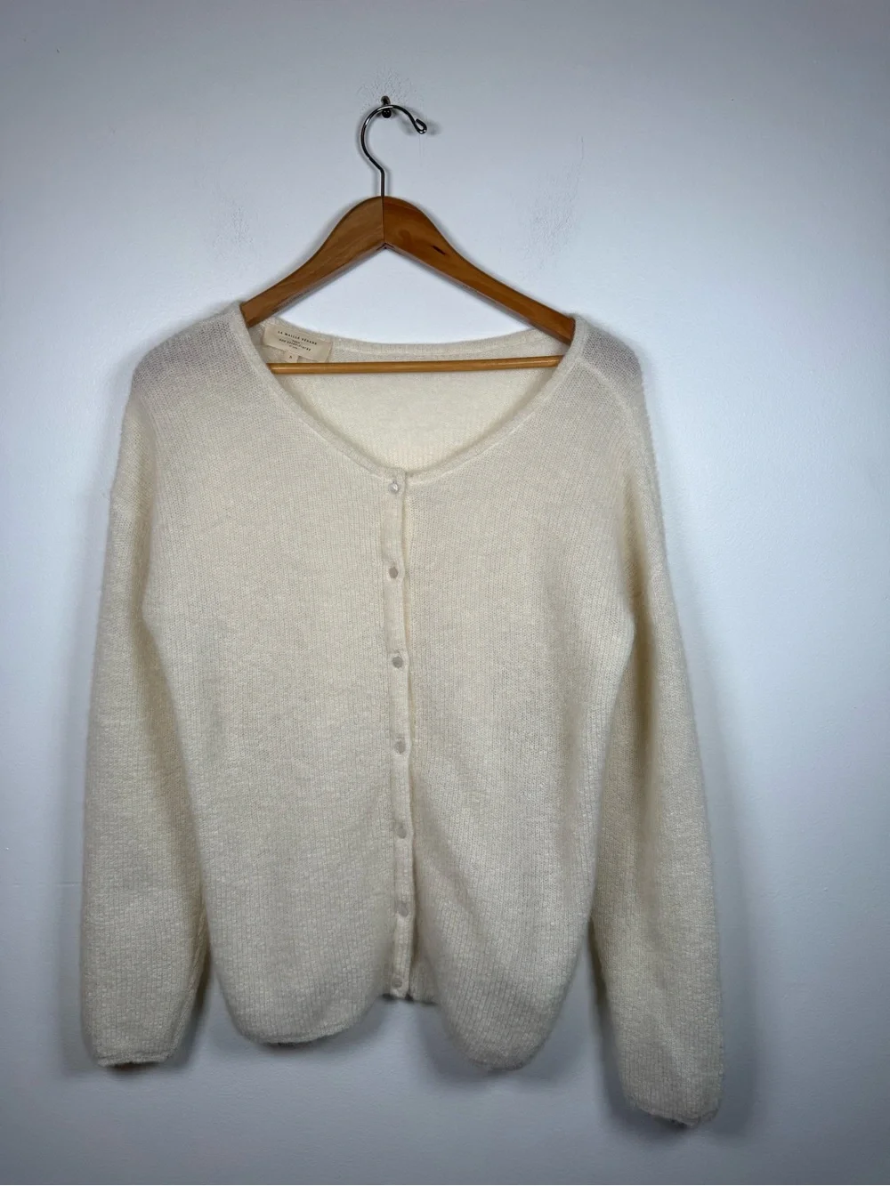 Sezane Gaspard Mohair Blend Cardigan Ecru - Picture 6 of 7